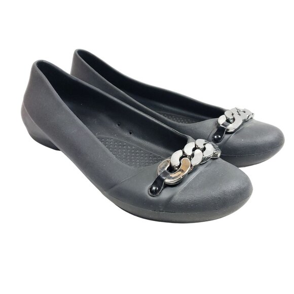 CROCS Shoes - Crocs Women's Size 7 Black Dianna Embellished Ballet Flat